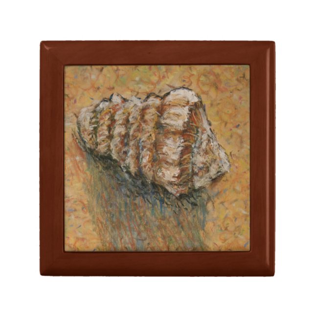 Conch Sea Shell Beach Art Custom Gift Jewelry Box (Front)