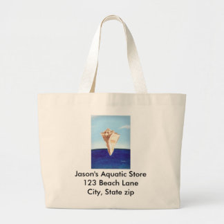 Conch sea shell ocean painting, canvas bags