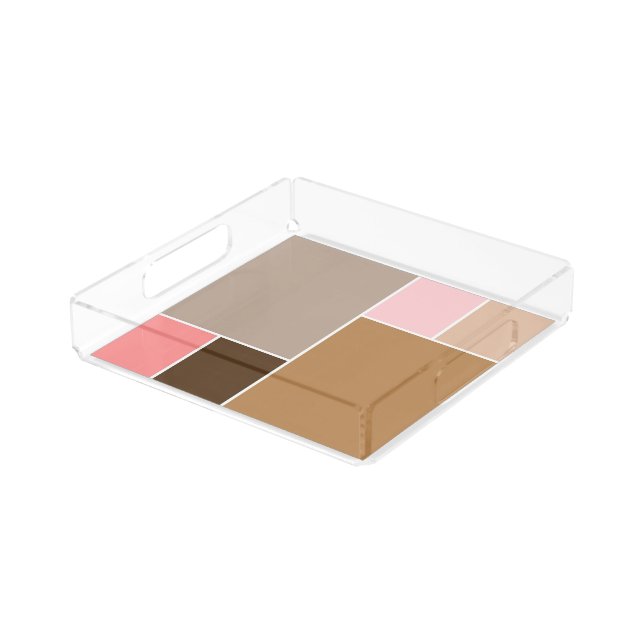 Conch Seashell Color Blocks Acrylic Tray (Angled)