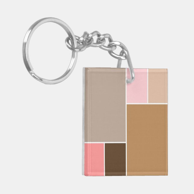 Conch Seashell Color Blocks Keychain (Front Left)