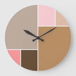Conch Seashell Color Blocks Large Clock