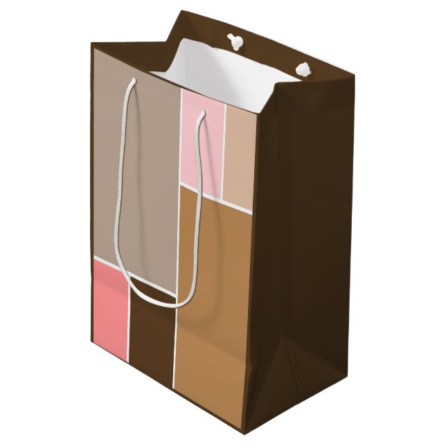 Conch Seashell Color Blocks Medium Gift Bag (Front Angled)