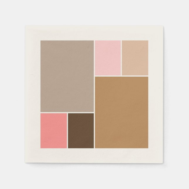 Conch Seashell Color Blocks Napkins (Front)