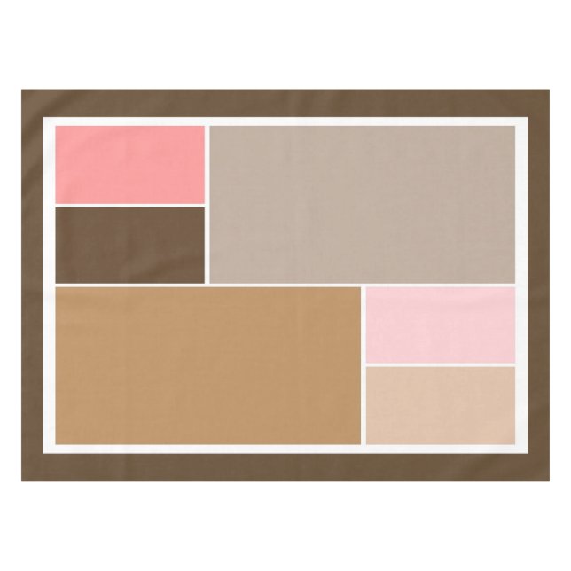 Conch Seashell Color Blocks Tablecloth (Front (Horizontal))