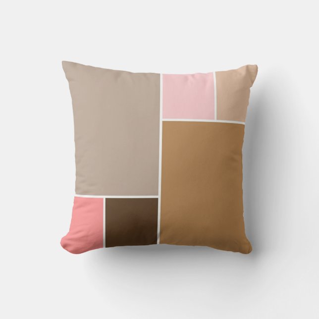 Conch Seashell Color Blocks Throw Pillow (Front)