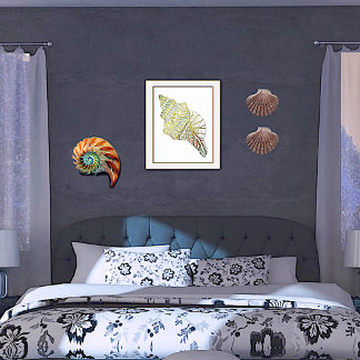 Conch Seashell Foil Prints