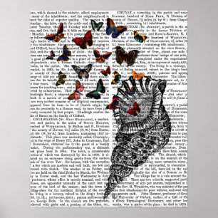 Conch Shell and Butterflies Poster