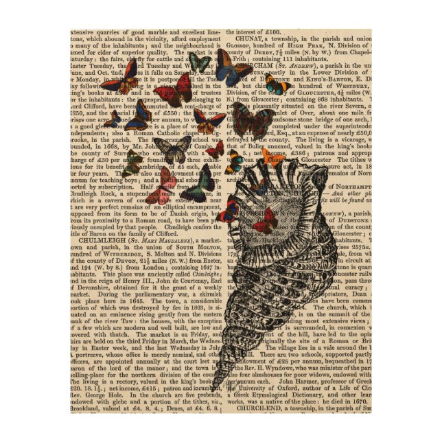 Conch Shell and Butterflies Wood Wall Art (Front)