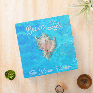 Conch Shell "Beach Life" 3 Ring Binder