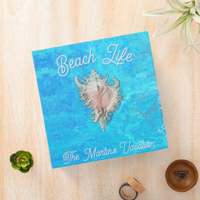 Conch Shell "Beach Life" 3 Ring Binder (In Situ)