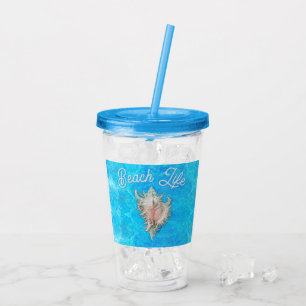 Conch Shell "Beach Life" Acrylic Tumbler