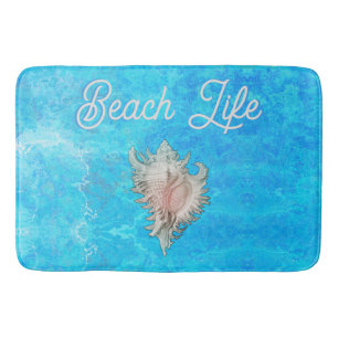 Conch Shell "Beach Life" Bath Mat