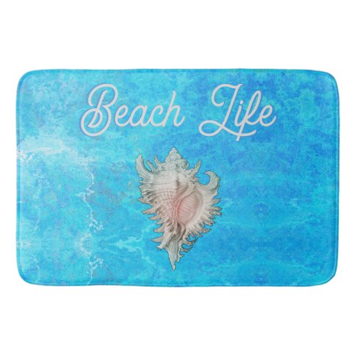 Conch Shell Beach Life  Bath Mat