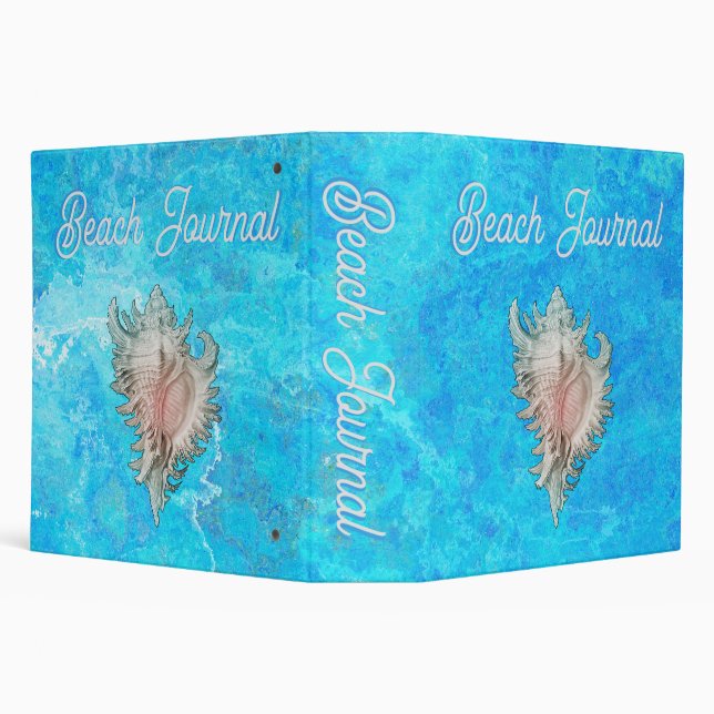 Conch Shell "Beach Life" Beach Journal 3 Ring Binder (Background)