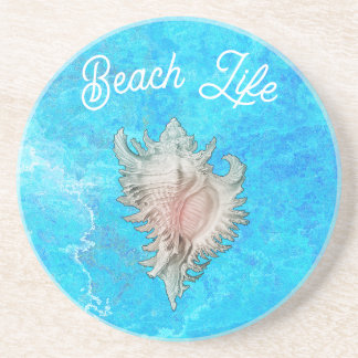 Conch Shell "Beach Life"  Coaster