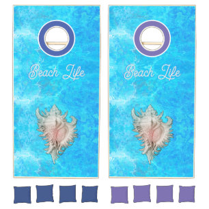 Conch Shell "Beach Life"  Cornhole Set