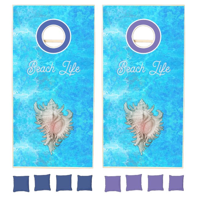 Conch Shell "Beach Life"  Cornhole Set (Set)