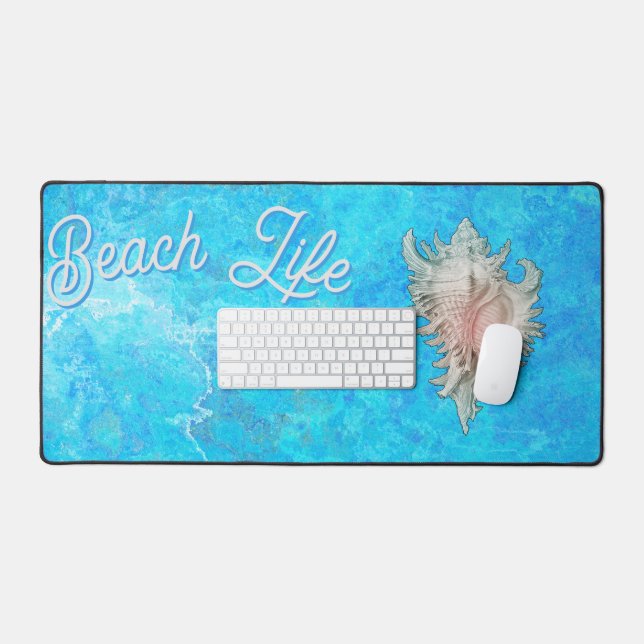 Conch Shell "Beach Life"  Desk Mat (Keyboard & Mouse)