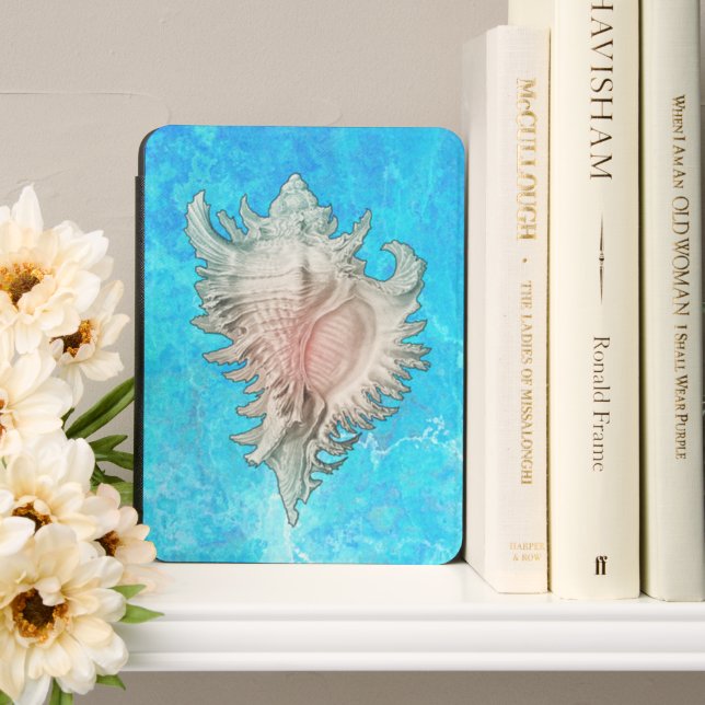 Conch Shell "Beach Life"  Kindle Cover (In Use (Bookshelf))