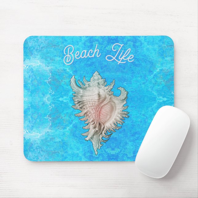 Conch Shell "Beach Life"  Mouse Pad (With Mouse)