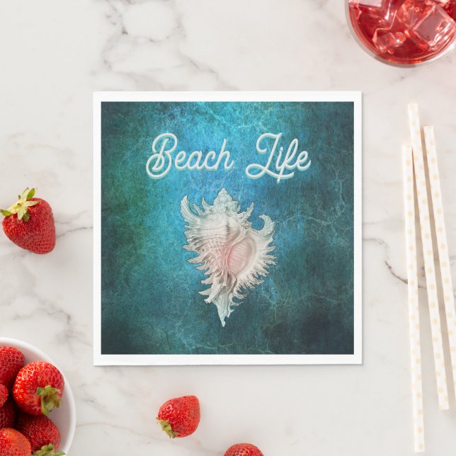 Conch Shell "Beach Life" Napkins (Insitu)