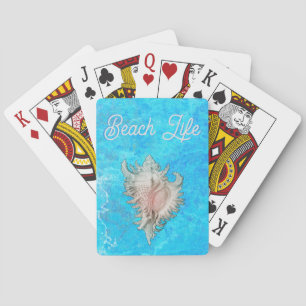 Conch Shell "Beach Life" Poker Cards