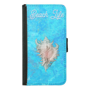 Conch Shell "Beach Life" Samsung Galaxy S5 Wallet Case