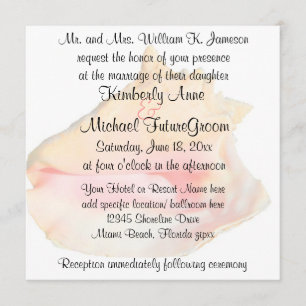 Conch Shell Beach Theme Wedding Invitation