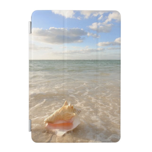 Conch Shell In Sand On Tropical Beach iPad Mini Cover (Front)