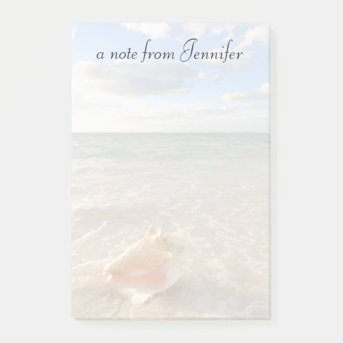 Conch Shell In Sand On Tropical Beach Post_it Notes