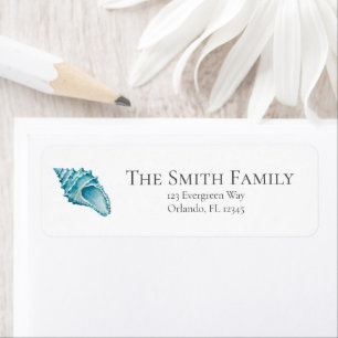Conch Shell Ocean Painting Art Address Label
