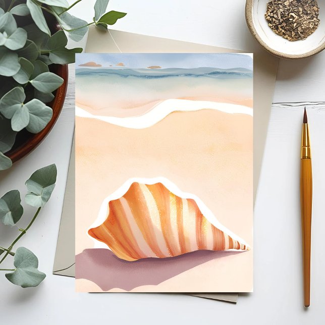 Conch Shell | Ocean Seashell Coastal Beach Postcard (Creator Uploaded)