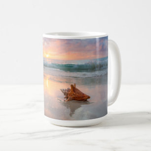 Conch Shell on the Beach Jamaica Coffee Mug