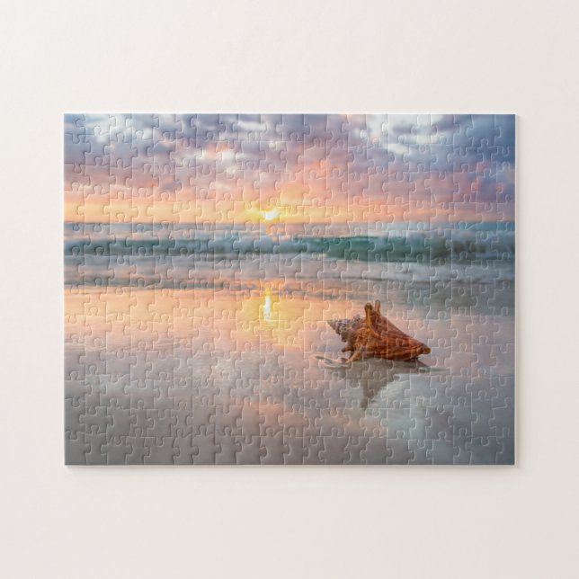 Conch Shell on the Beach | Jamaica Jigsaw Puzzle (Horizontal)
