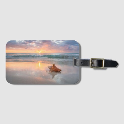 Conch Shell on the Beach  Jamaica Luggage Tag