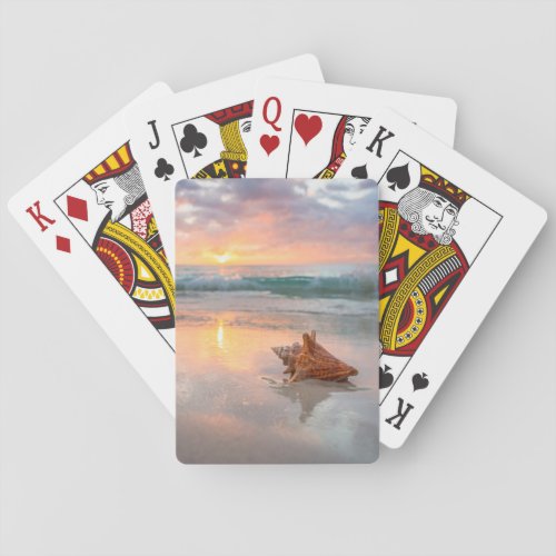 Conch Shell on the Beach  Jamaica Poker Cards