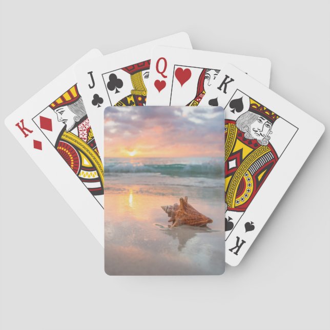 Conch Shell on the Beach | Jamaica Poker Cards (Back)
