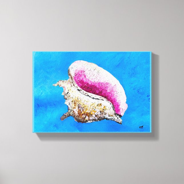 Conch Shell Painting on Canvas (Front)