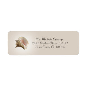 Conch Shell Photograph on Brown Return Label