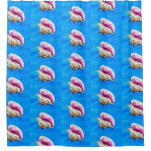Conch Shell Shower Curtain and Liner