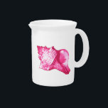 Conch shell sketch - fuchsia pink and white beverage pitcher<br><div class="desc">Digital rendition of a conch shell - shades of fuchsia and light pink with white</div>