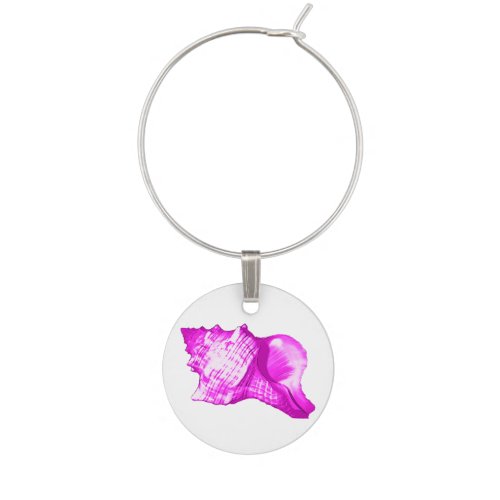 Conch shell sketch _ shades of orchid and white wine charm