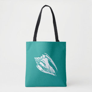 Conch Shell - turquoise and white Tote Bag