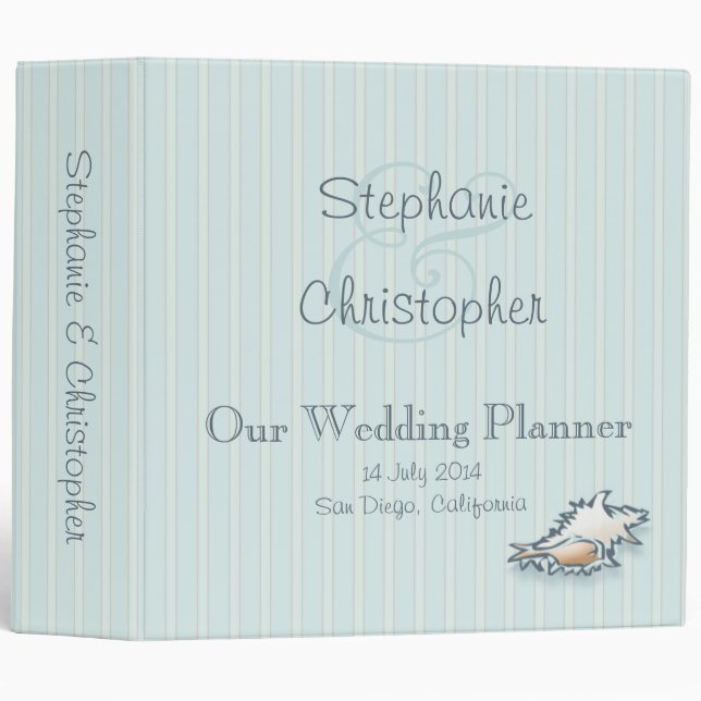 Conch Shell Wedding Planner Binder (2") (Front/Spine)
