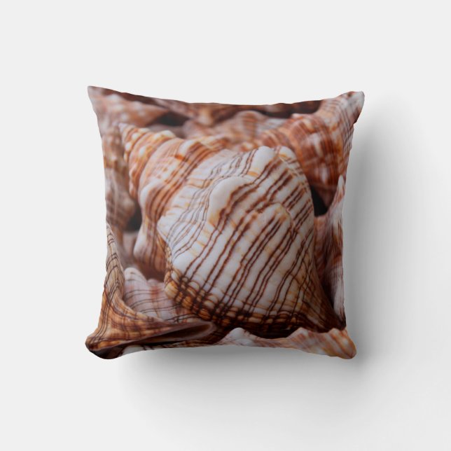 Conch Shells Throw Pillow (Front)
