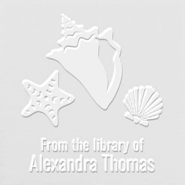 Conch Starfish Scallop Seashell Beach Library Embosser (Design)