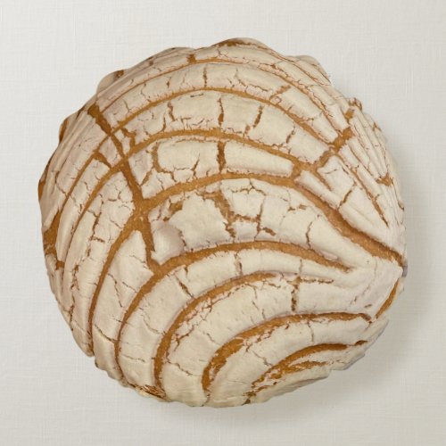 Concha Mexican Sweet Bread  Round Pillow