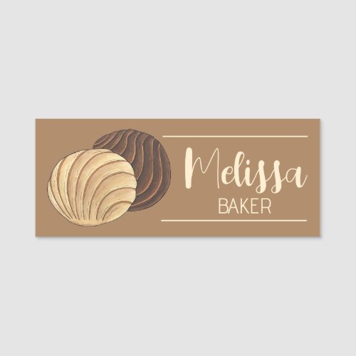 Conchas Mexican Food Pastry Bakery Bake Sale Name Tag