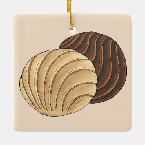 Conchas Mexican Pan Dulce Sweet Bread Panadera Ceramic Ornament
