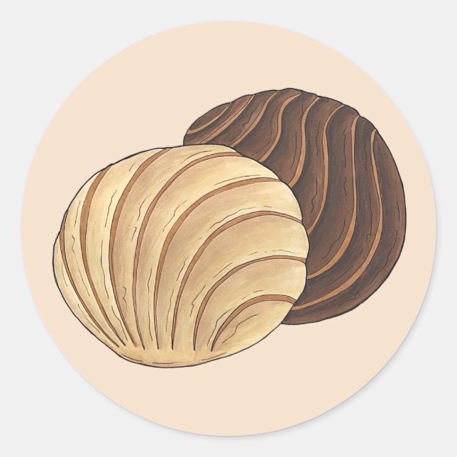 Conchas Mexican Pan Dulce Sweet Bread Panadería Classic Round Sticker (Front)